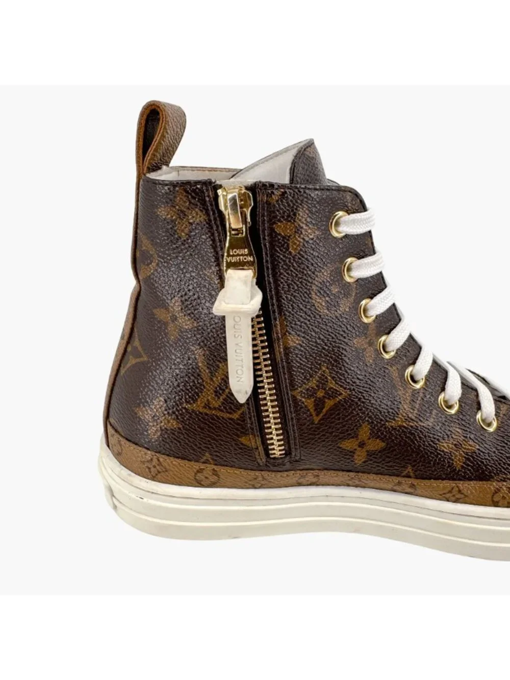 Louis Vuitton Stellar High Top Sneaker Boots Size 36.5 US 6.5 Brown LV Monogram